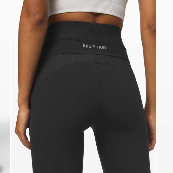 Rare! Lululemon SHR New Ambition Super High Rise Tight Black Size 6 EUC Ribed - Picture 6 of 14